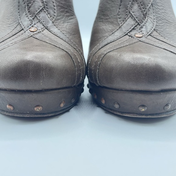 Ugg Abigail Sheepskin Leather Studded Wedge Mule Clogs Shoes 1716‎ Brown Size 10 - Picture 10 of 16